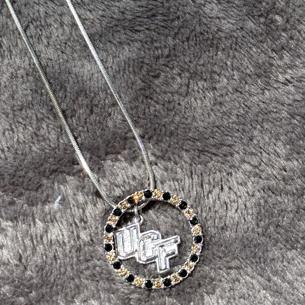 UCF Necklace silver with black and gold stones